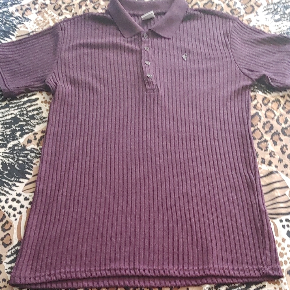 Father Sons Ribbed Polo Shirt in Rich Purple Sz XL